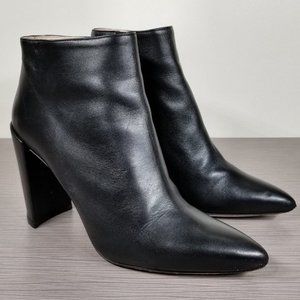 Stuart Weitzman Pure Pointy Toe Bootie, Black Leather, Womens Size 5
